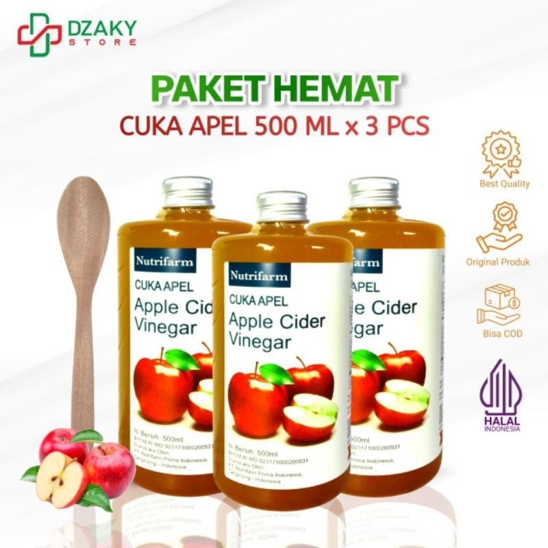 

COD Cuka Apel Original With Mother 500ml 3PCS