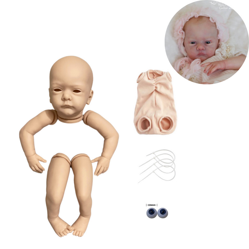

19 Inches Unpainted Reborn Baby Doll Parts Vinyl Blank Kit Unfinished Mold For Kids DIY Toy With Cloth Body