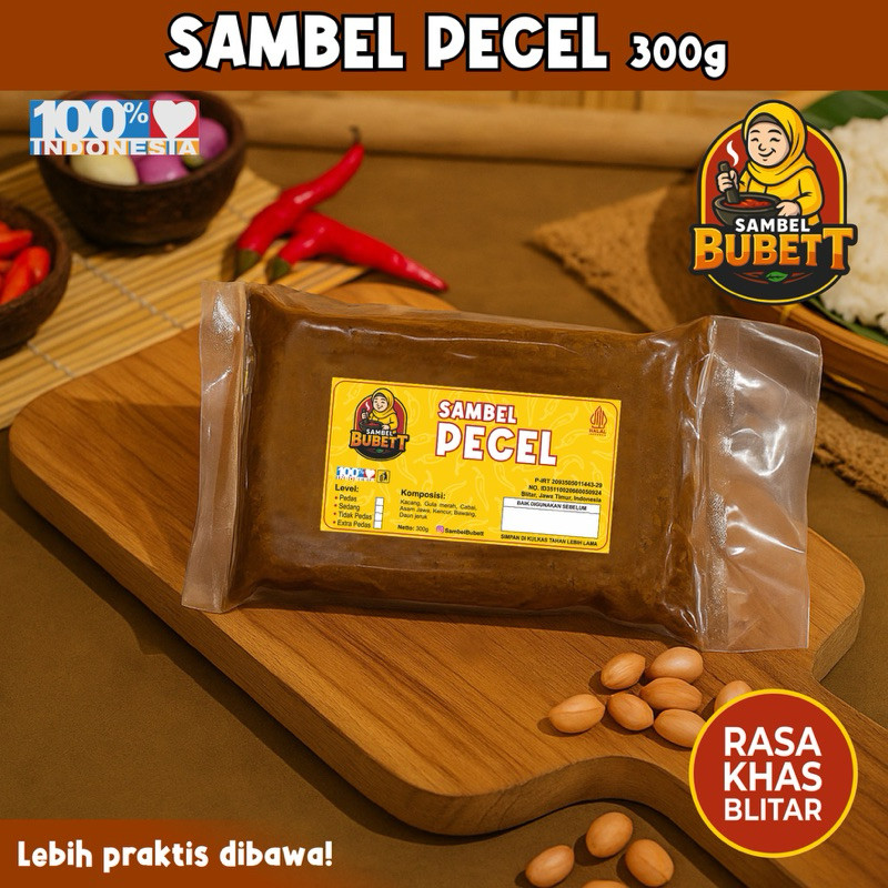 

PROMO Sambel Pecel Blitar 300g Kemasan Bantal Alami Tanpa Pengawet SAMBEL BUBETT