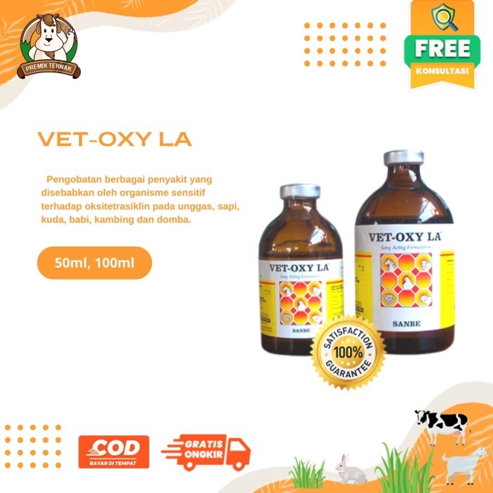 VET OXY LA 50 ml & VET OXY LA 100 ml - Antibiotik Long Acting Sanbe
