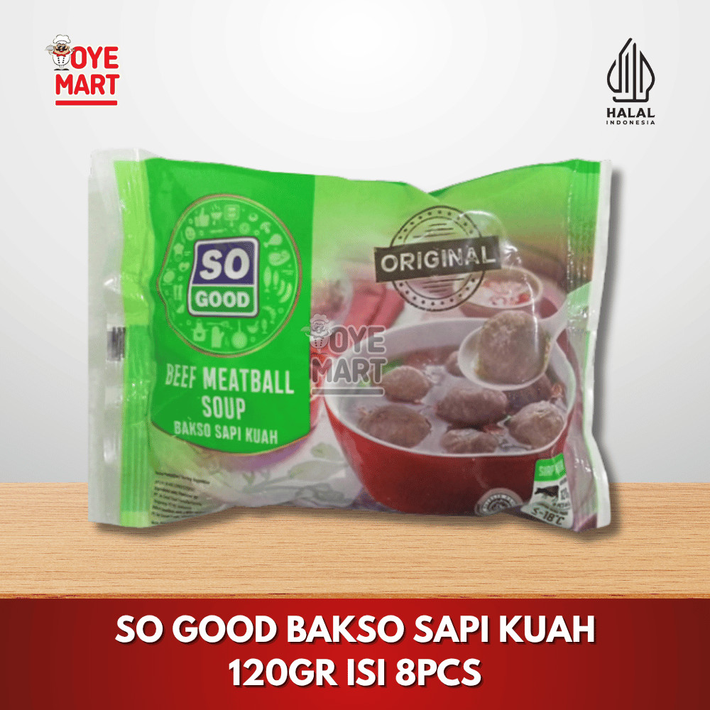 

SO GOOD BAKSO SAPI KUAH 120GR ISI 8PCS / BAKSO FROZEN FOOD