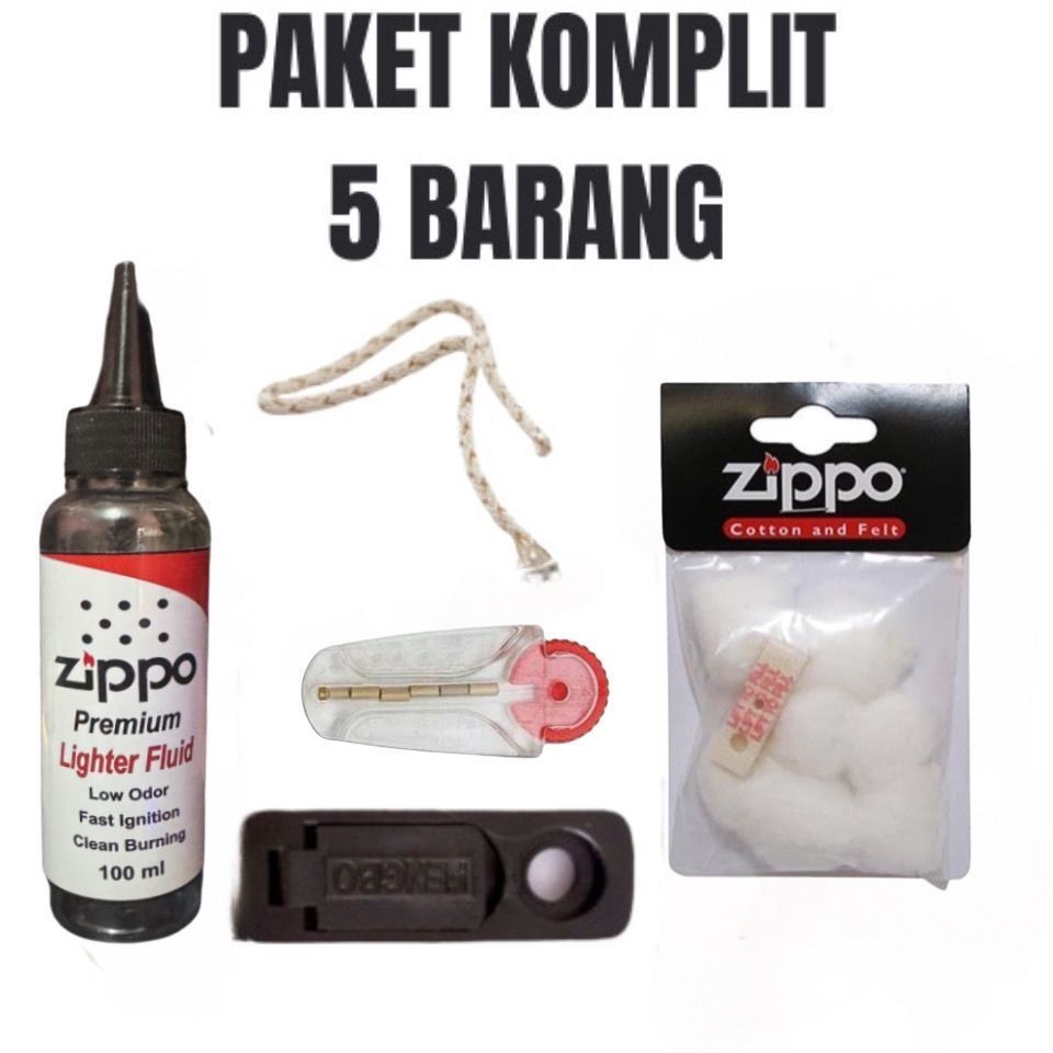 COD - PROMO PAKET MINYAK ZIPPO PLUS BATU ZIPPO DAN SUMBU ZIPPO Kapas zippo penutup zippo