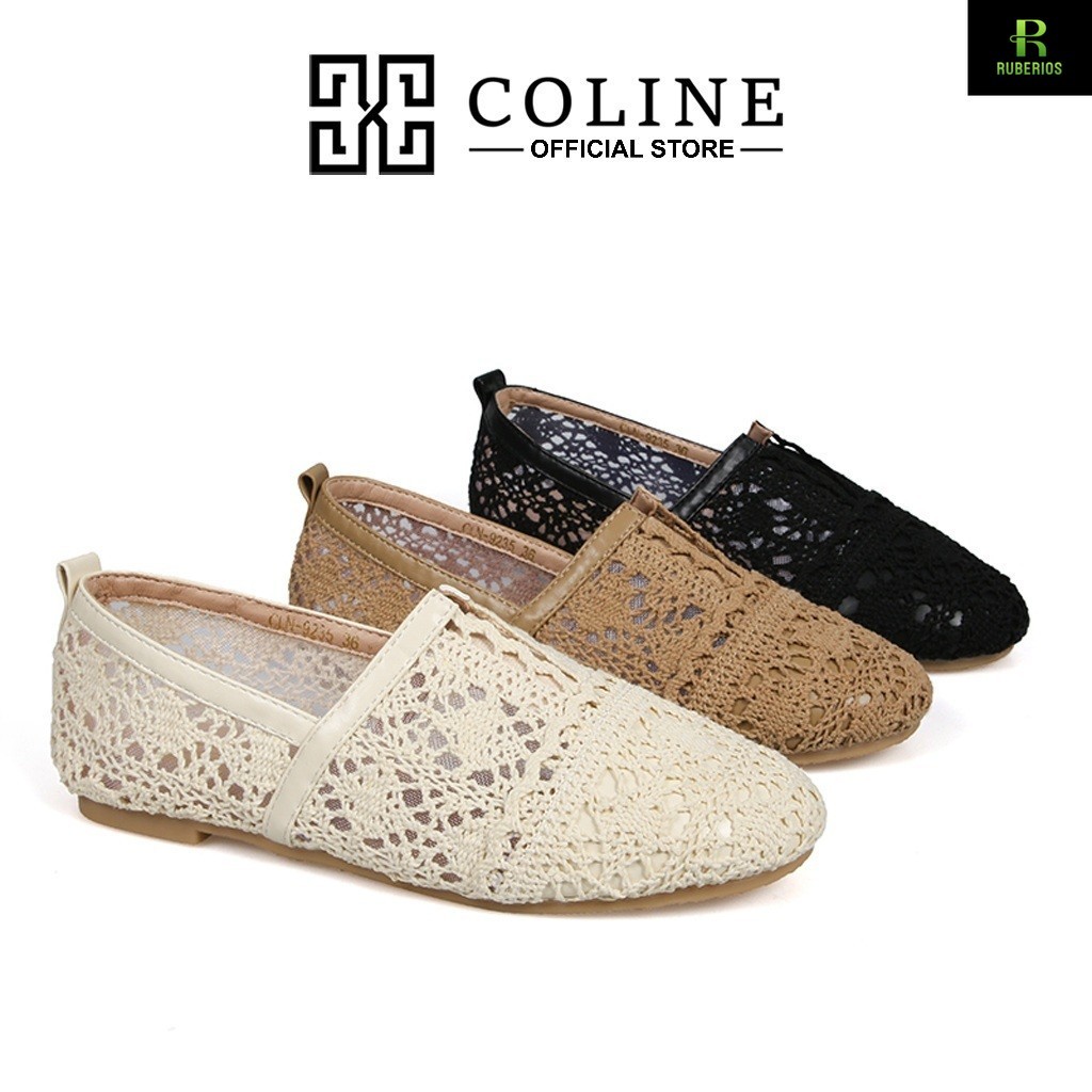 COLINE CLN-9235 Flatshoes Brokat Wanita /Sepatu Slip On Wanita #C1250