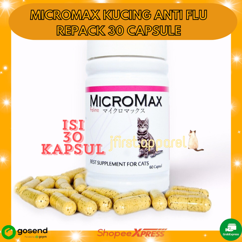 MICROMAX KUCING ANTI FLU REPACK 30 CAPSULE | VITAMIN MICROMAX FELINE