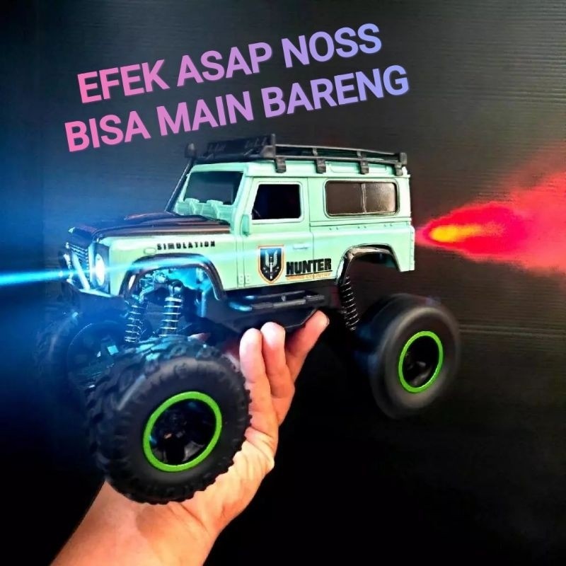 prabuaranSHOPBintang RC Jeep Diecast Rubicon Waterproof Metal Spray Asap Noss 2.4Ghz Bisa Mabar