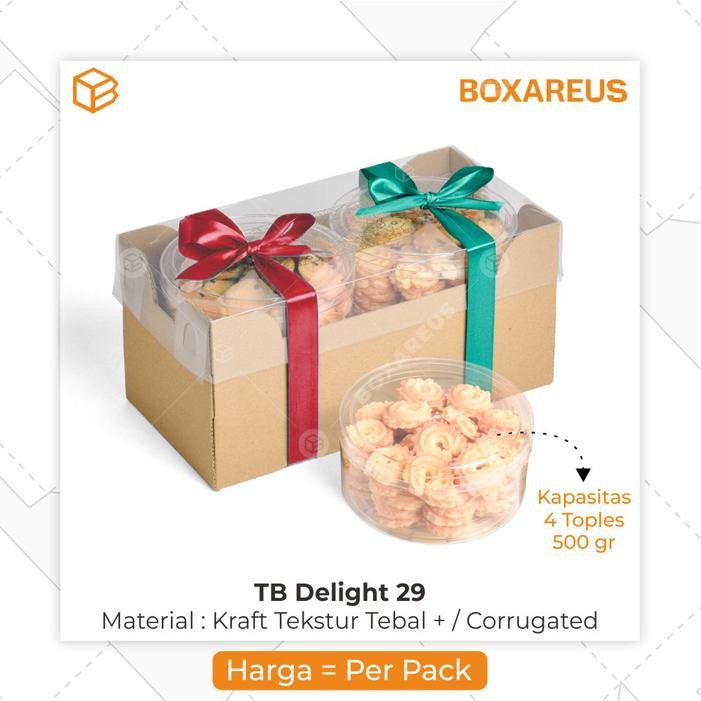 

76_cm Toples Box Hampers Kemasan Kotak Cookies Dus Kue Kering | TB DELIGHT - Kraft+MK Polos