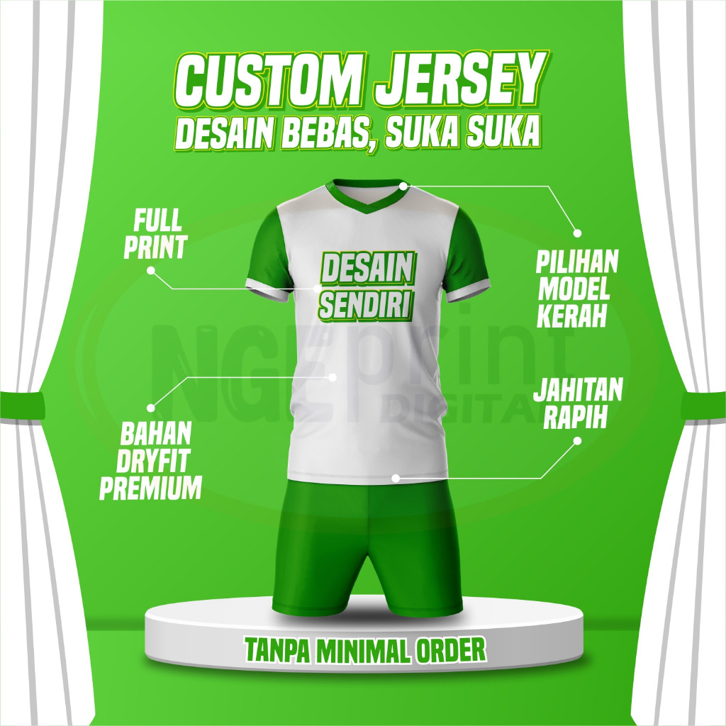 Jersey Custom Full Printing Design Sesuai Keinginan / Jersey Custom Premium Design Suka-Suka / Jerse
