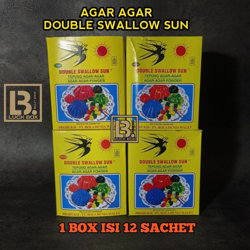 

Agar Agar Double Swallow Sun 1 box isi 12 sachet