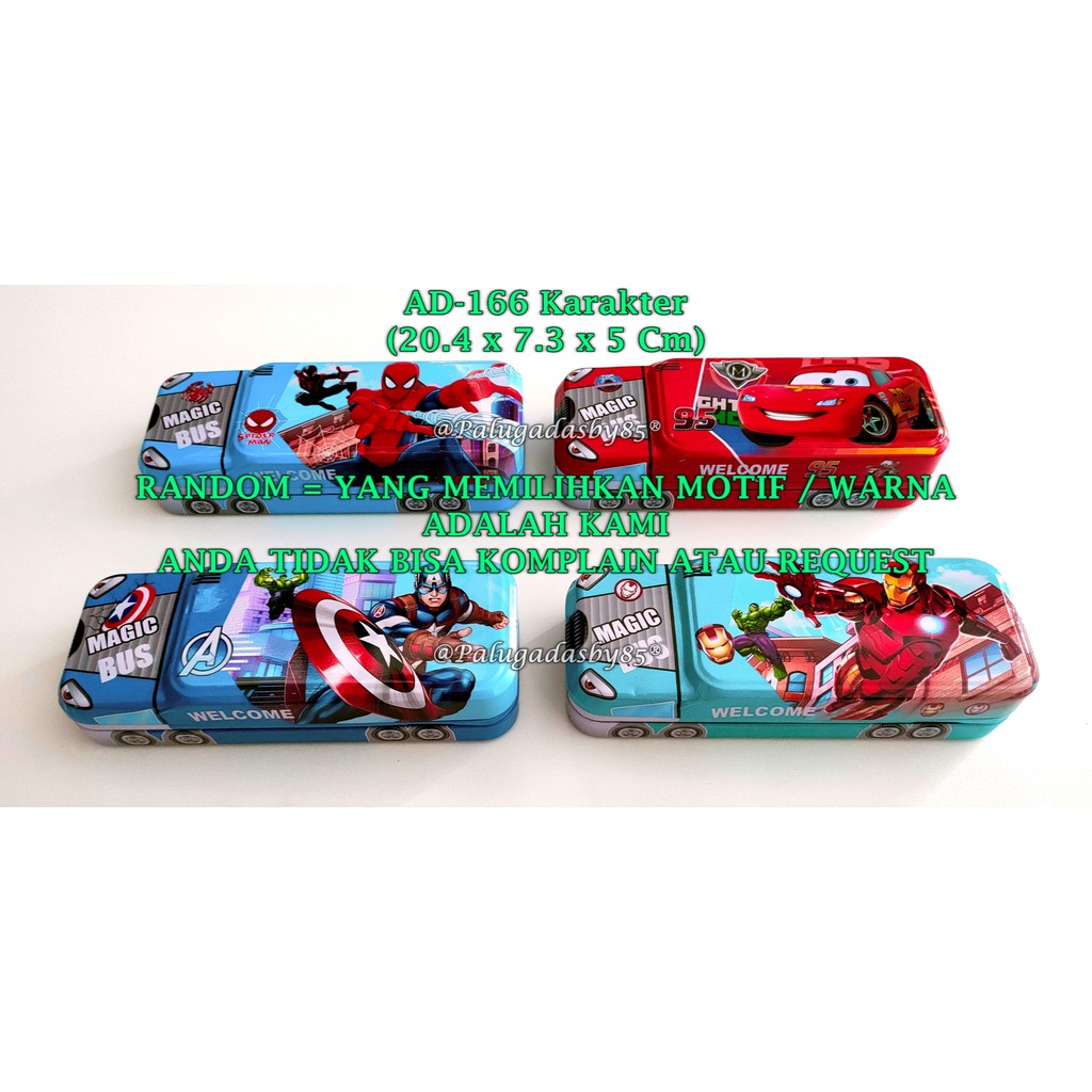 

(1 Biji) GROSIR Kotak Pensil Kaleng Bus 20.4 x 7.3 x 5 Cm / Kotak Pensil Kaleng GXIMP AD-166 AD-167