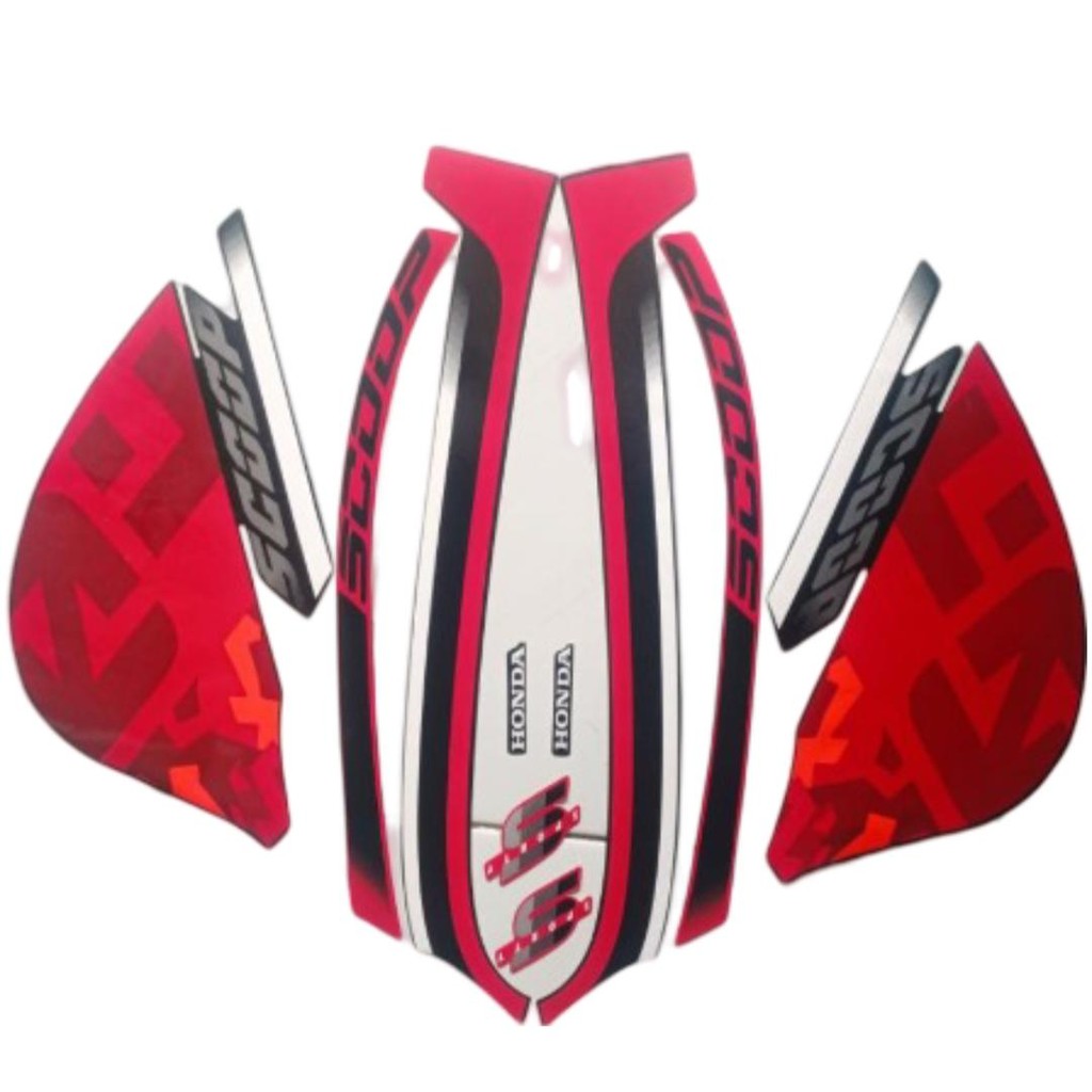 Stiker Striping Motor Honda Scoopy Sporty 2021-2022 Merah Full Body Motorcycle