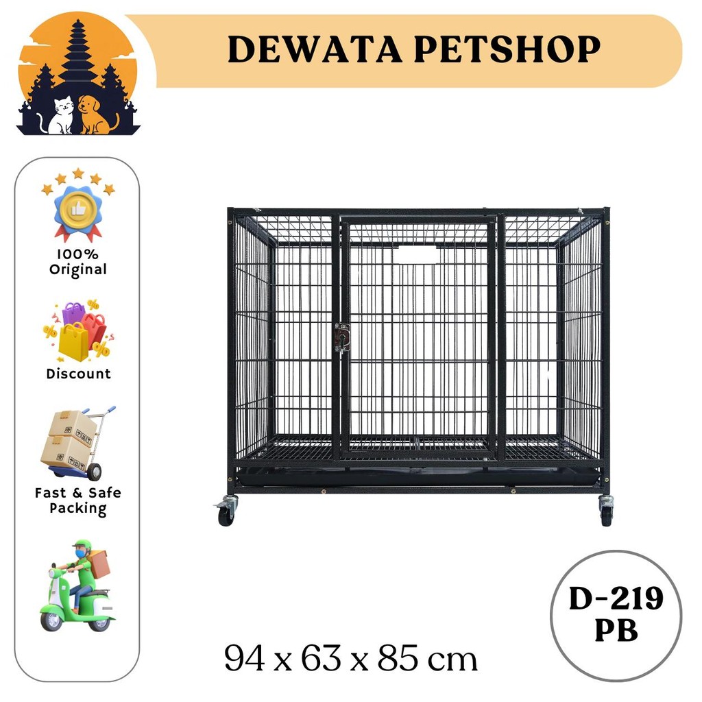 OCTAGON Kandang Anjing Besar Besi Kokoh & Tebal OCTAGON D-222 PB