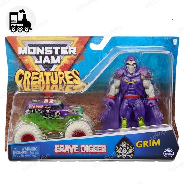 XCMH Spin Master Monster Jam Creatures - GRAVE DIGGER AND GRIM
