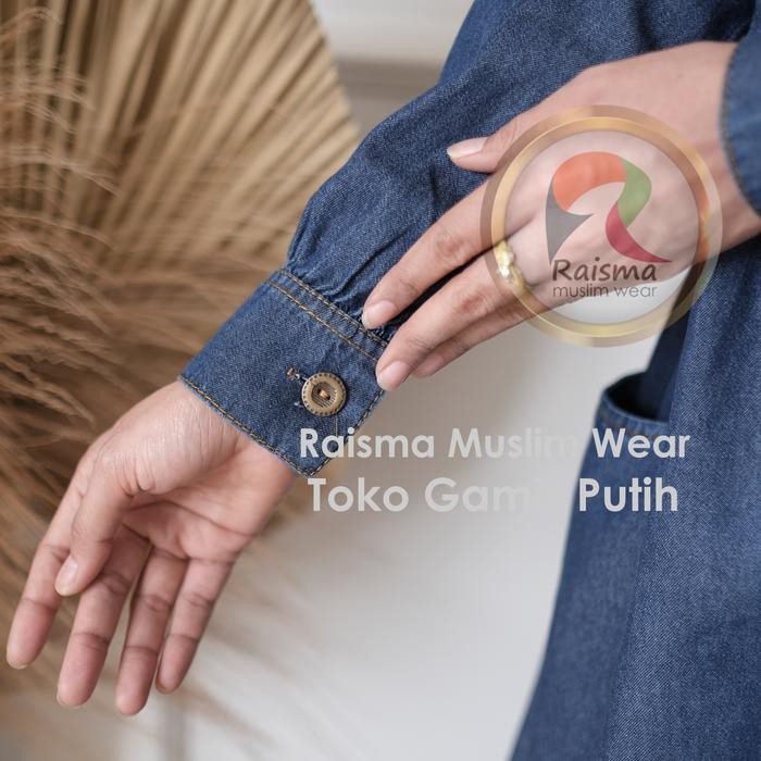 Raisma - Rabiah Gamis Jeans Denim Premium Model BabyDoll 2029 - M