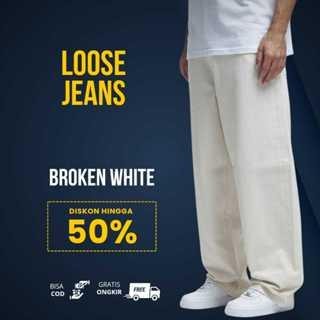 BIG SALE Treegoud~Celana Baggy Jeans Hitam Pria Loose Jeans Broken White Celana Jeans Panjang Celana