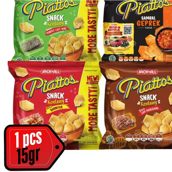 

Piattos Keripik Kentang 15gr Sapi panggang Rumput Laut Nori Sambal Geprek Bbq Piatos Snack Cemilan Halal