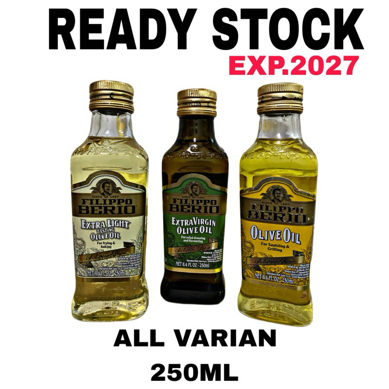 

Filippo Berio 250 ml Extra Virgin / Extra Light / Extra Pure Olive Oil (Minyak zaitun murni) 250ml