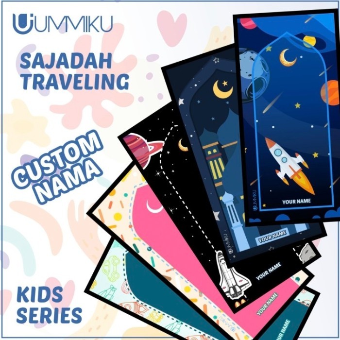 sajadah custom nama anak | sajadah travel lipat by UMMIKU - uk04new