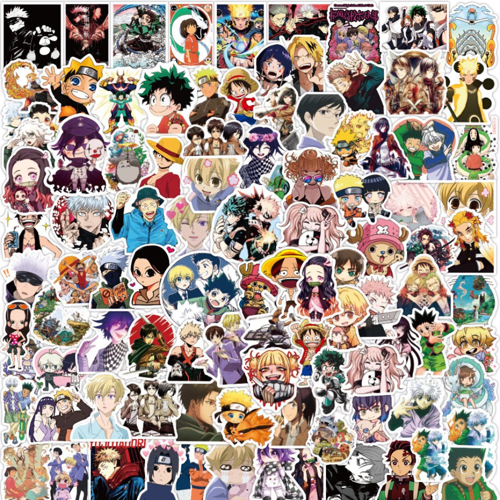 

50/100/200PCS Mixed Classic Anime Stickers Decals Laptop Motorcycle Luggage Phone Waterproof Cartoon Sticker for Children Toy