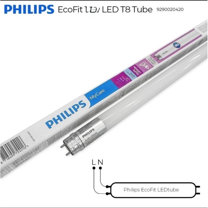 Lampu TL LED T8 Single Ended VDR 20W Ecofit 16W,18W 120Cm Cahaya Putih - VDR 20W