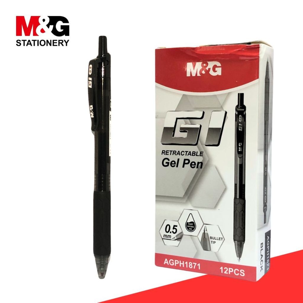 

Pulpen Gel Cetek G1 M&G AGPH1871 Tip 0.5 mm Gel Pen Recratable M&G Tinta Warna Hitam - SATUAN SHABQ