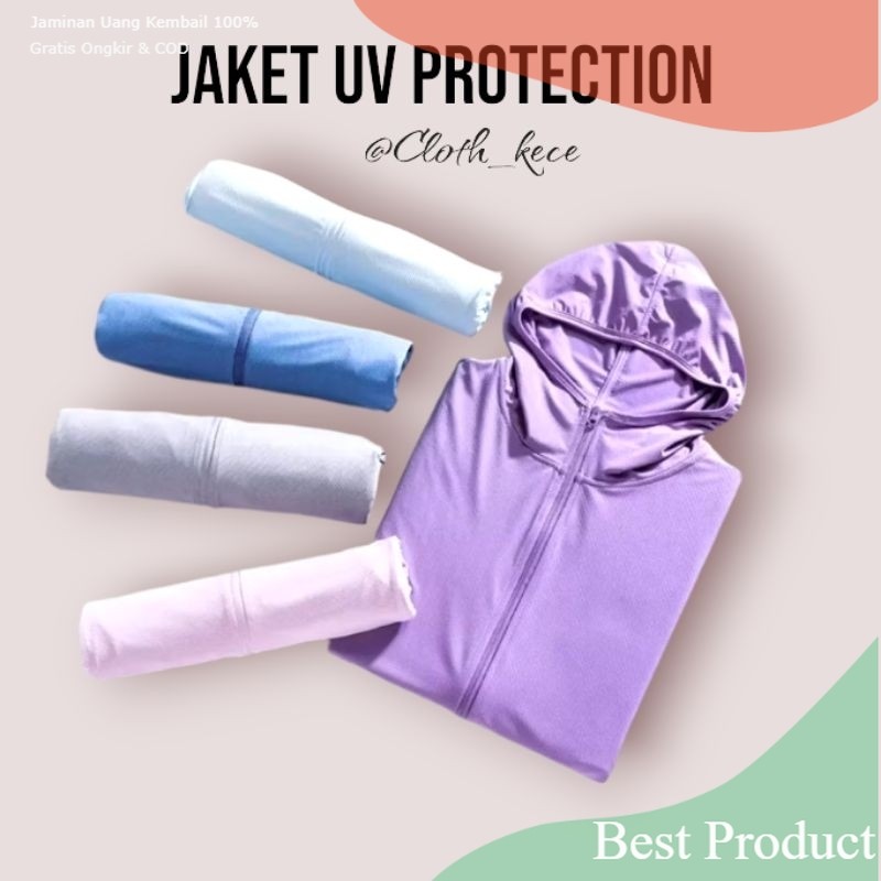 Jaket Olahraga Wanita Pria Airsm Jaket mesh hoodie UV protection Lengan Panjang UNIQLO/ senam yoga l