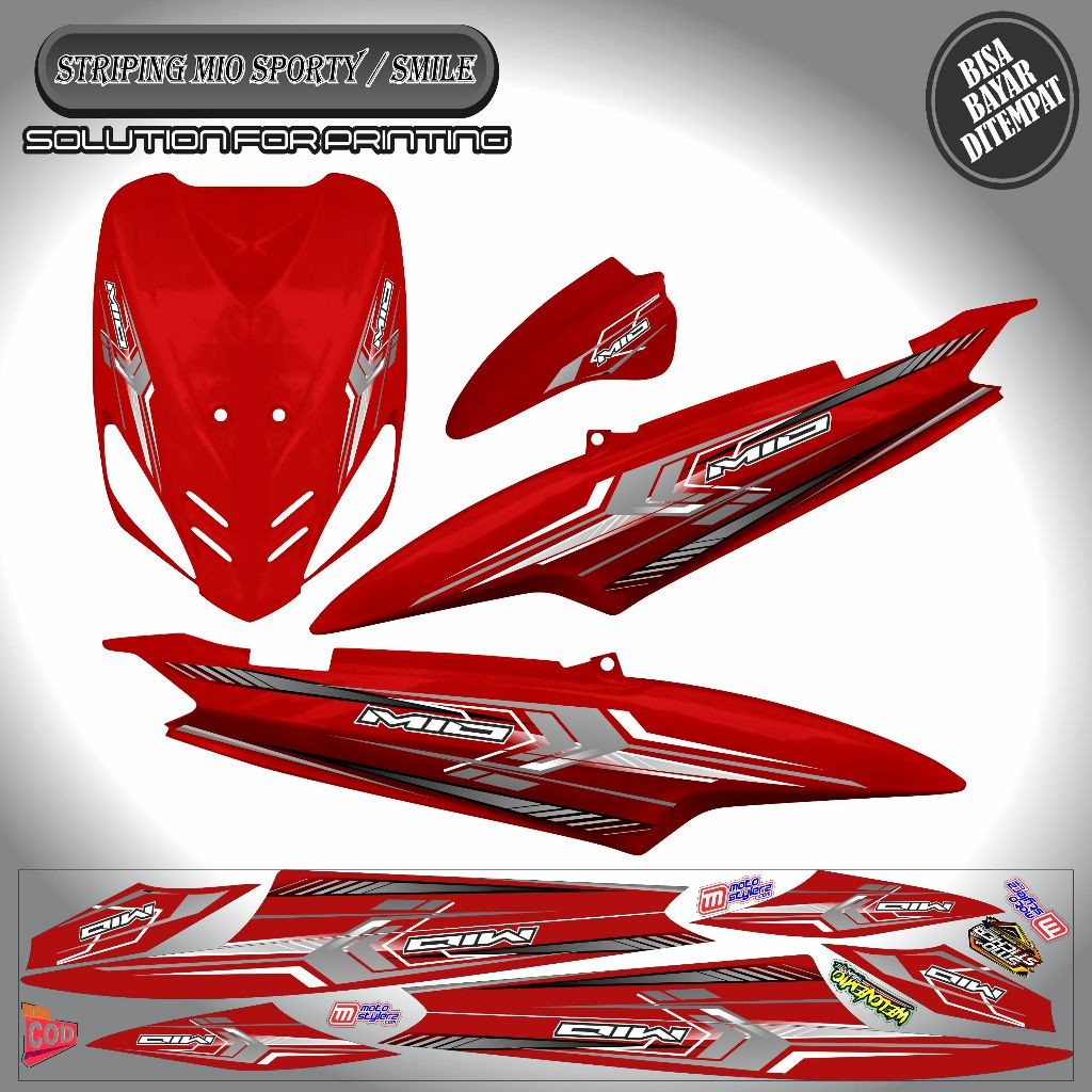 STRIPING VARIASI HITAM STICKER YAMAHA MIO SPORTY / MIO SMILE