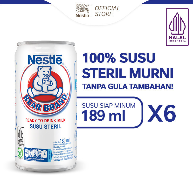 

BEAR BRAND Susu Kaleng Susu Beruang Susu Steril 189ml x6