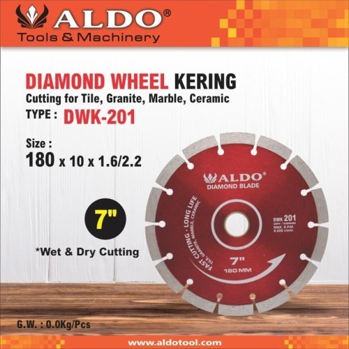 ALDO Diamond Wheel 7 inc Pisau Potong Beton, granit, keramik