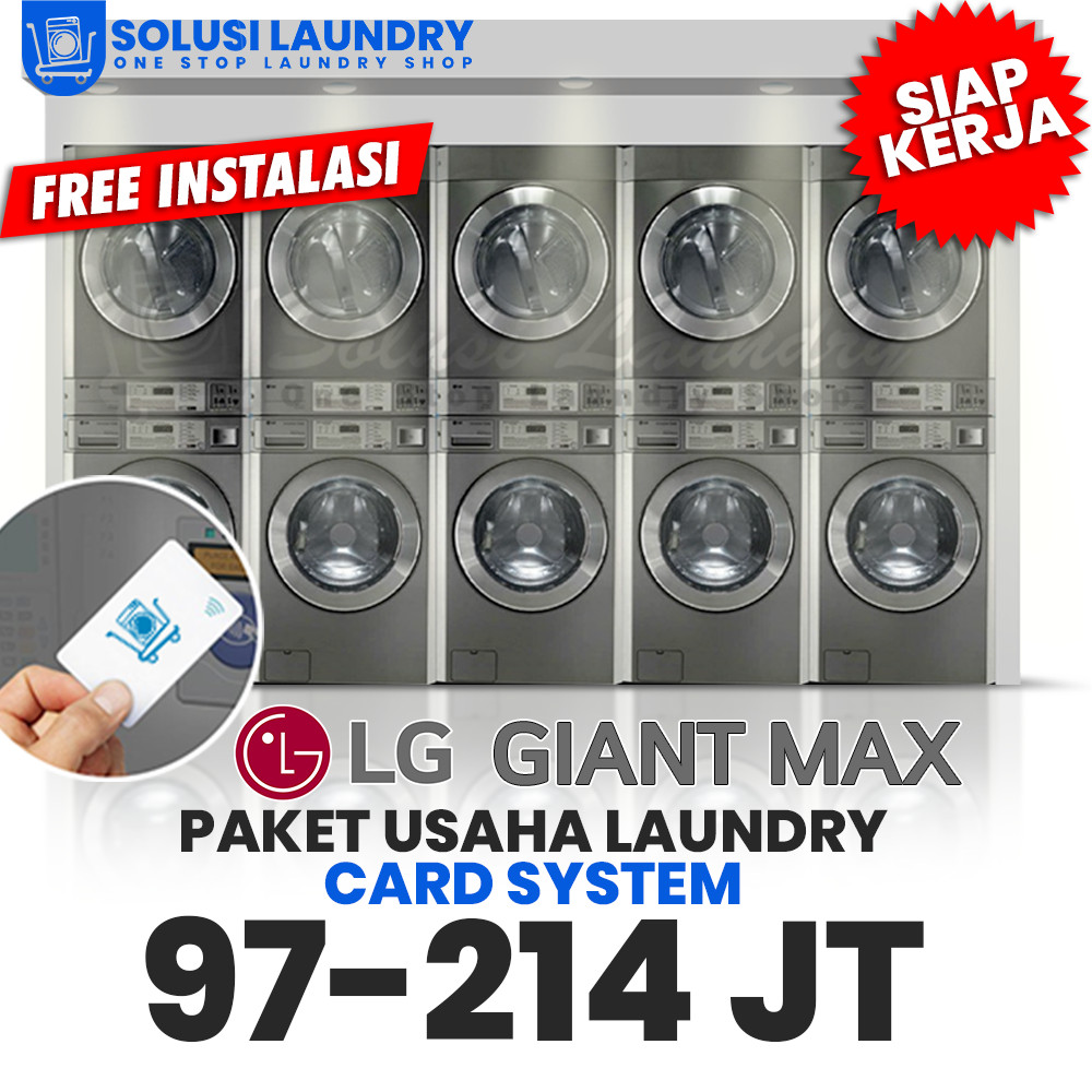 Paket Usaha Laundry Mesin Cuci LG Giant Max Mesin Pengering LG 16 Manual dan Kartu