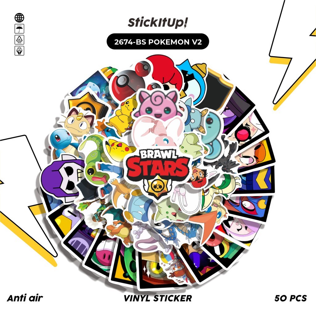 

COD✨ 50 Pcs Stiker BS POKEMON V2 Lucu Anti Air Untuk Dekorasi Notebook Sepeda Skateboard Handphone DIY