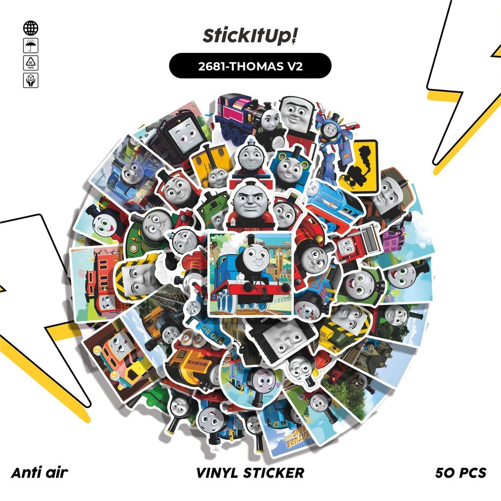 

COD✨ 50 Pcs Stiker THOMAS V2 Lucu Anti Air Untuk Dekorasi Notebook Sepeda Skateboard Handphone DIY