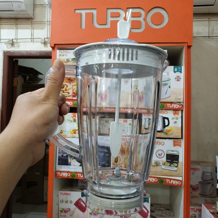Gelas Blender Plastik Mika + Pisau dan Tutup Turbo / Philips (1 set)