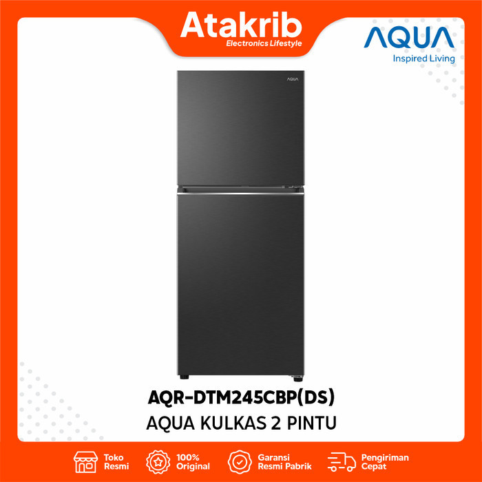 AQUA KULKAS 2 PINTU AQR-DTM245CBP(DS) Turbo Cooling 185 Liter