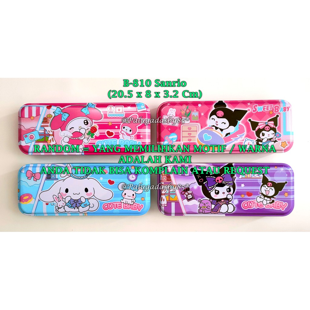 

(1 Biji) GROSIR Kotak Pensil Kaleng Sanrio 20.5 x 8 x 3.2 / Tempat Pensil Kaleng GXIMP B-810 Sanrio