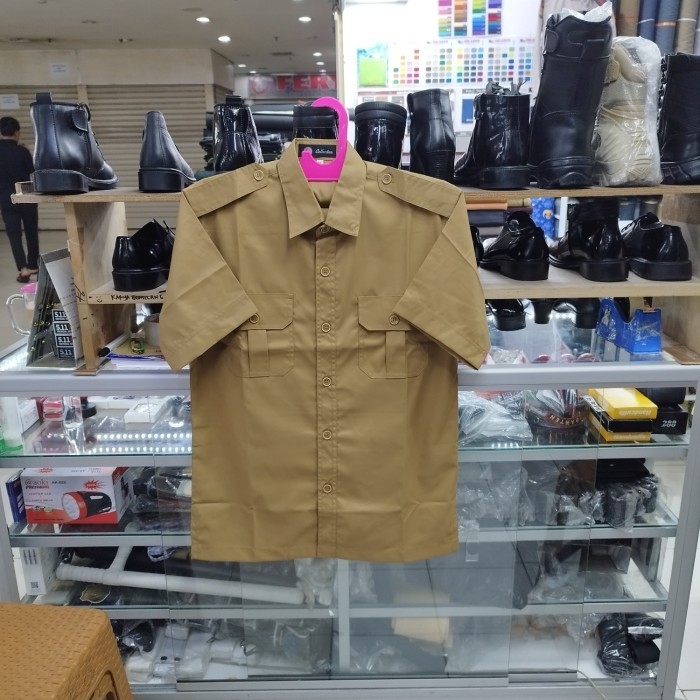 BEST SELLER Baju seragam khaki pria / PDH PNS pria / Seragam guru - khaki, M