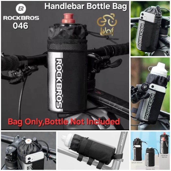 ROCKBROS 046 Tas Pegangan Botol Air HP Stang Rangka Depan Sepeda Motor Lightweight Portable Bicycle 