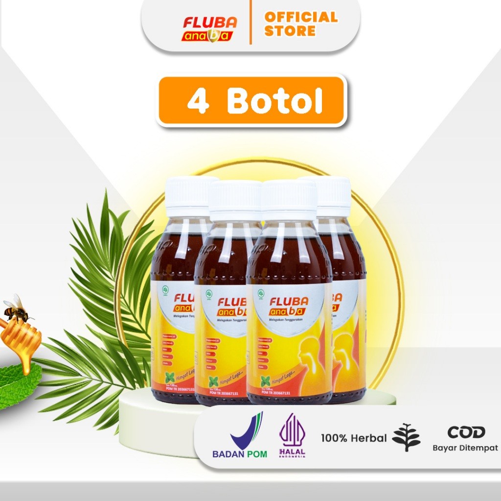 

Fluba Anaba Madu Herbal Melegakan Tenggorokan 4 Botol Free Botol Body Wash - 130 ml