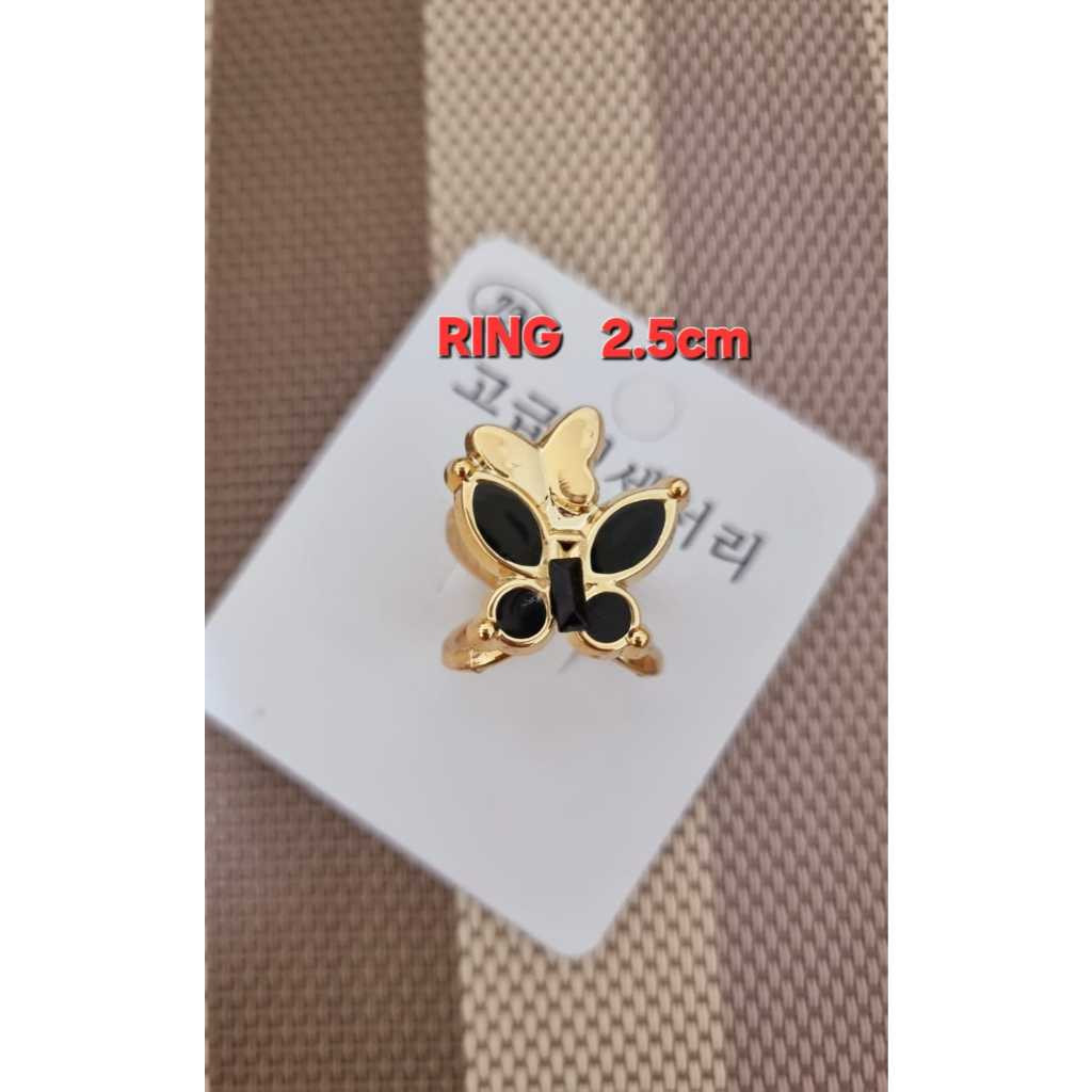 Ring Hijab Motif Kupu-Kupu Gold Hitam - Ring Kerudung Motif Kupu-Kupu Gold Hitam - Ring Jilbab Motif