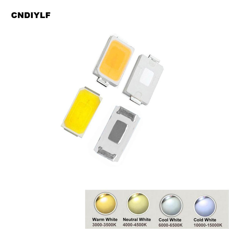 2017 New 100pcs 5730 0.3W 0.5W 50-65lm 3000k-6500K White Light SMD 5730 LED 5730 diodes (3.0~3.4V) W