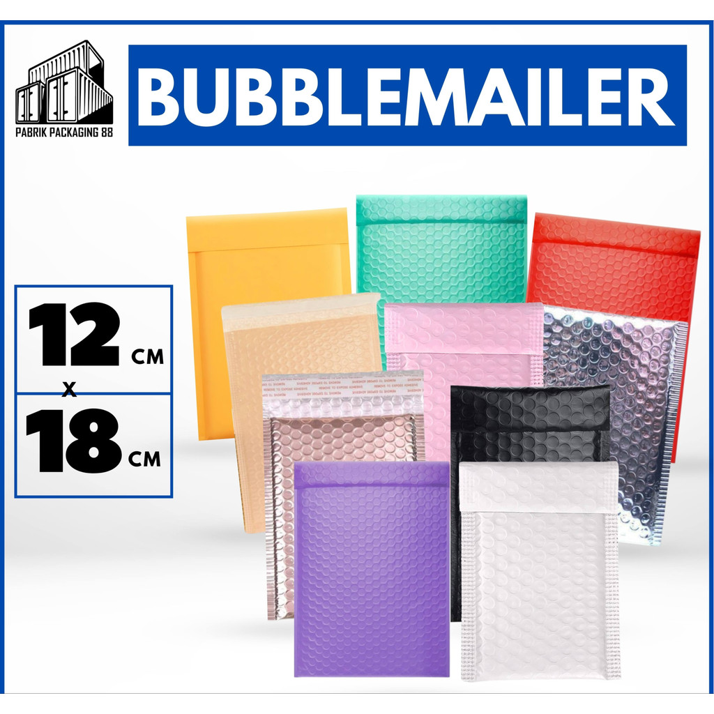 

Amplop Bubble Wrap Poly Mailer Padded Envelope Packaging 12x18 cm