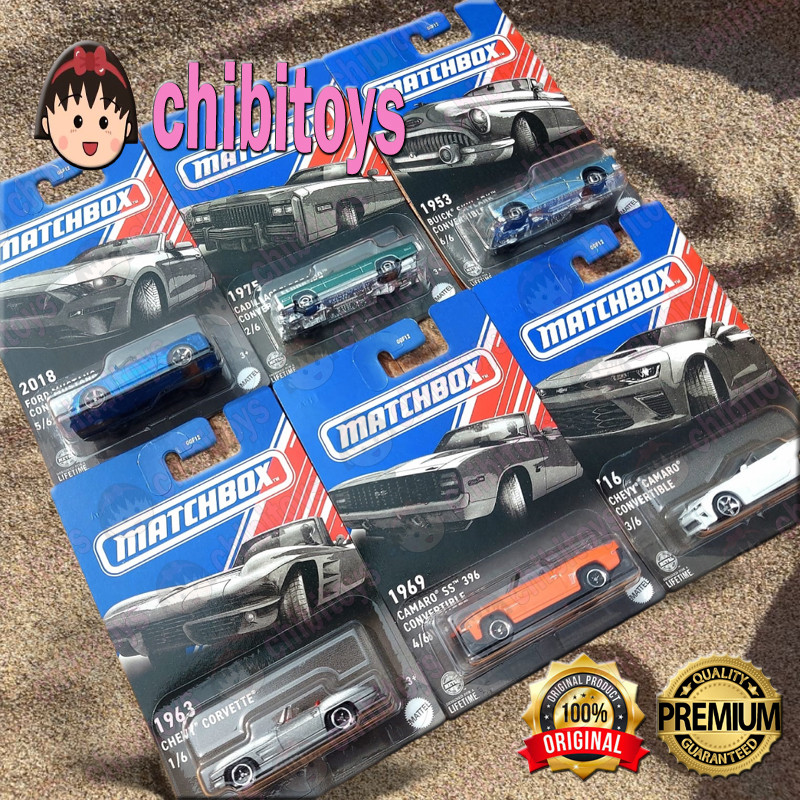 Matchbox Muscle Convertible Chevy Camaro Corvette Cadillac Buick Skylark Mustang Original Mattel