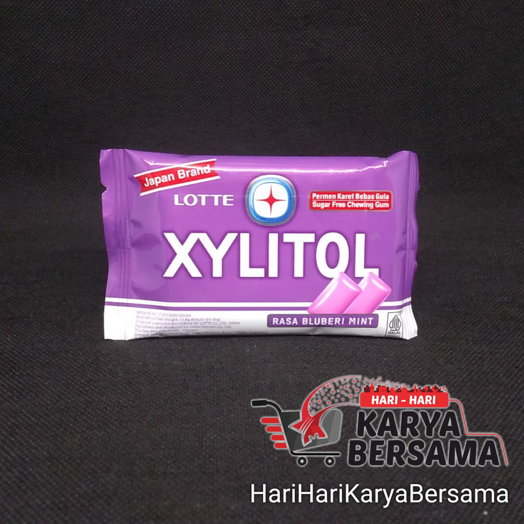 

MAKANAN RINGAN PERMEN KARET LOTTE XYLITOL RASA BLUBERI MINT 11.6GR