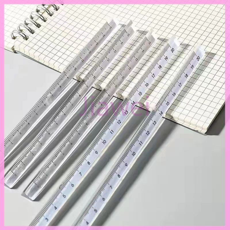

Jiawei Penggaris segitiga transparan/penggaris prisma/penggaris transparan 15/20 cm