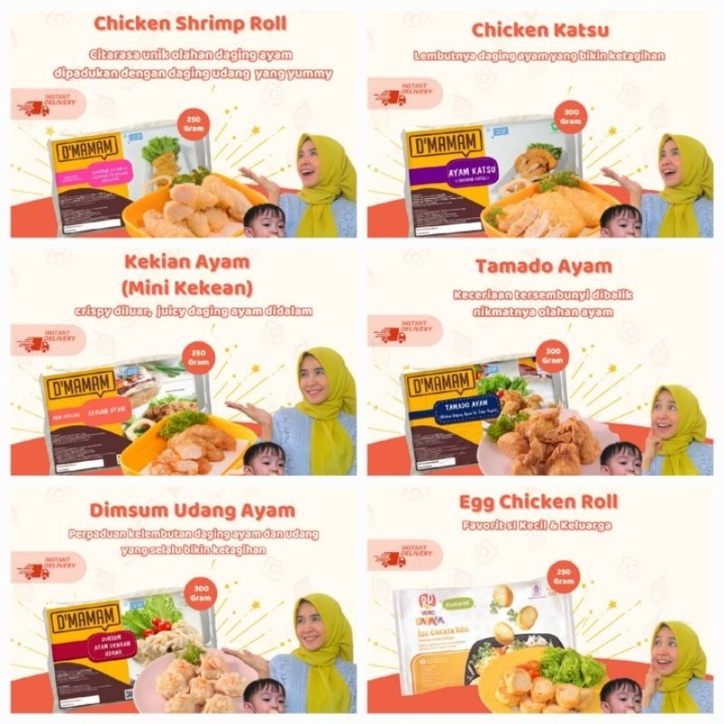 

D'MAMAM - Bento Frozen /Dimsum Udang Ayam/ ChickenKatsu/Shrimp Roll/Egg ChickenRoll/MiniKekean/Tamad