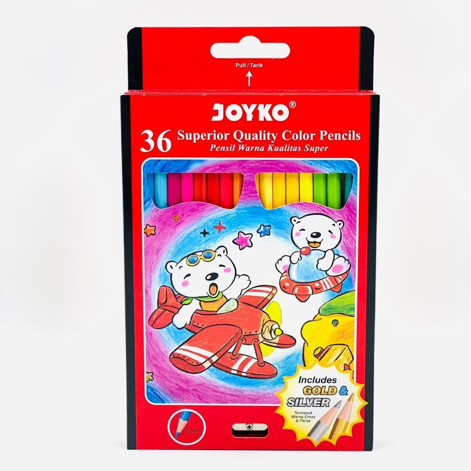 

( StaLand) Pensil Warna / Pensil Gambar / Color Pencil JOYKO 36 WARNA PANJANG CP-36PB