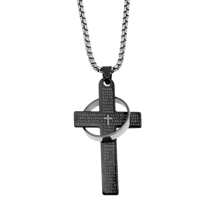 Kalung Salib Kalung Liontin Salib Aksesoris Salib Cross Necklace - Hitam