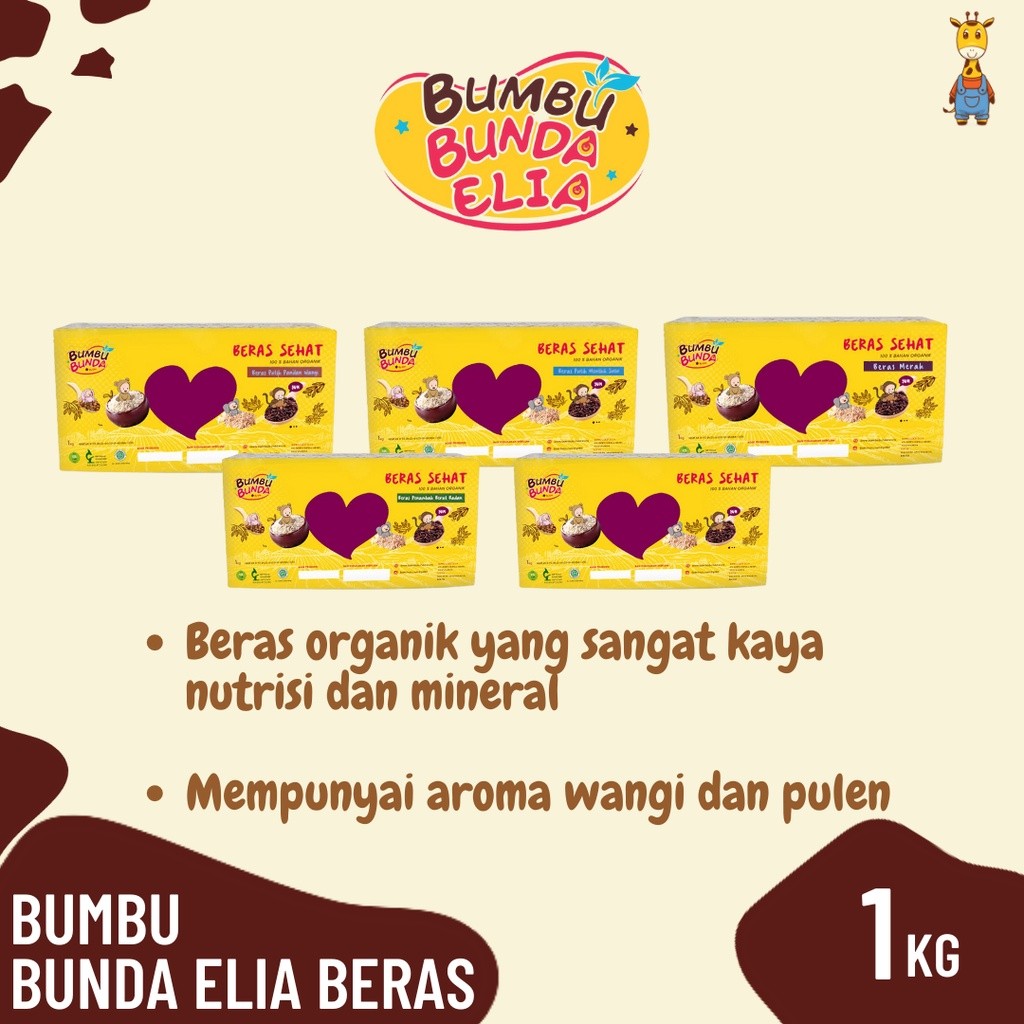 

Bumbu Bunda Elia Beras MPASI Organik 1kg / Beras Bayi Organik / BB Booster MPASI