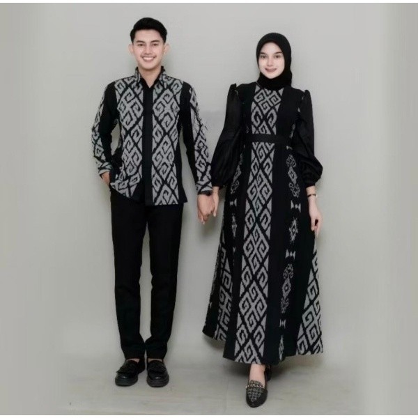 BAJUKU - BAJU COUPLE PASANGAN KONDANGAN HITAM ETNIK TENUN ETNIK TERBARU