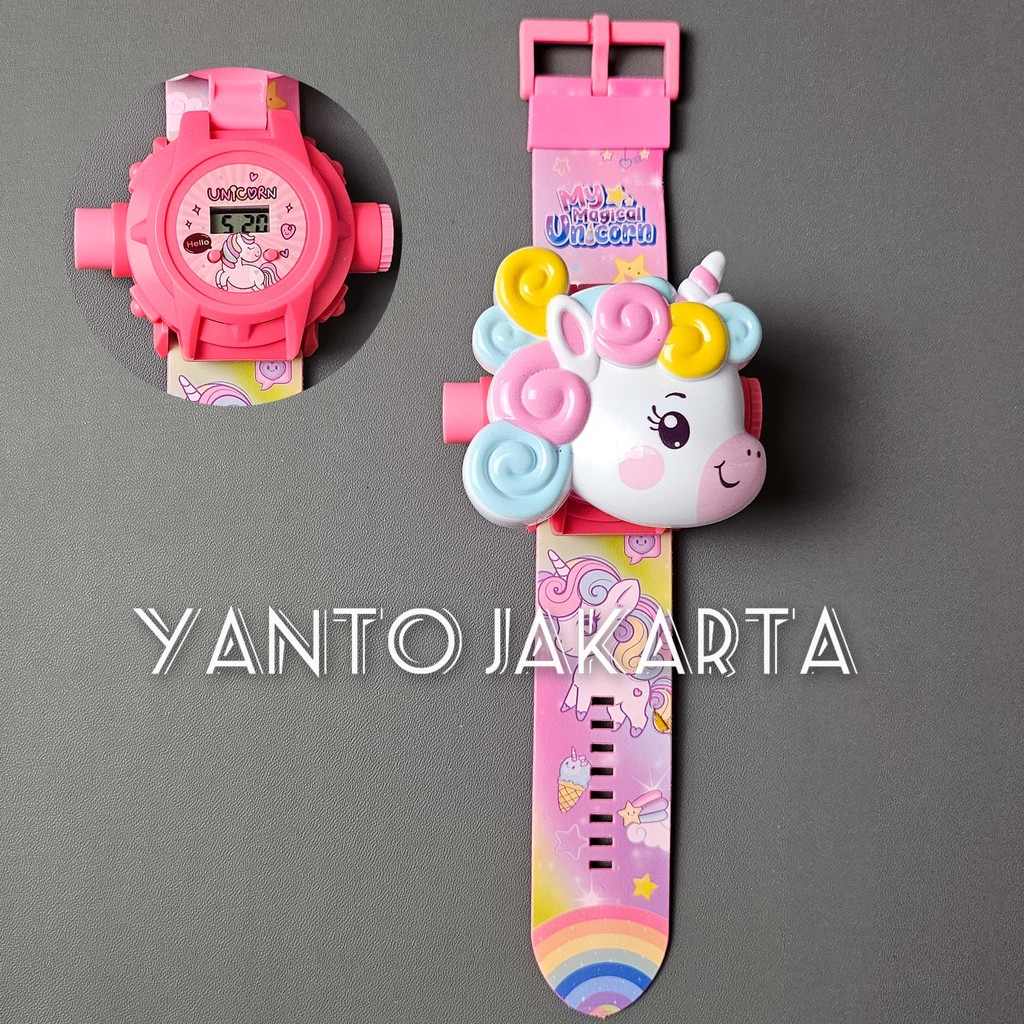 Jam tangan anak perempuan unicorn shark laser
