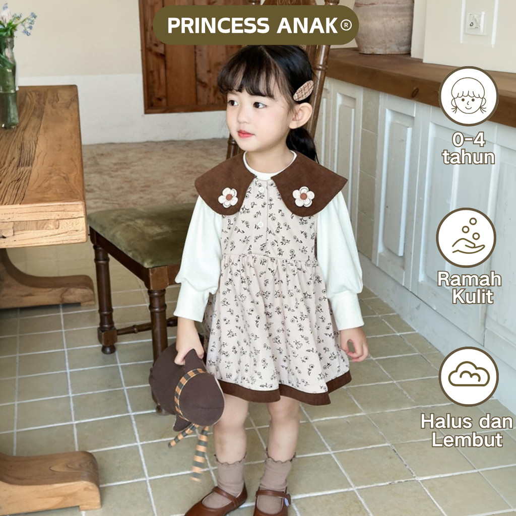 [PRINCESS ANAK]  0-4  Tahun dres anak import anak perempuan dress anak perempuan baju anak Korea mur